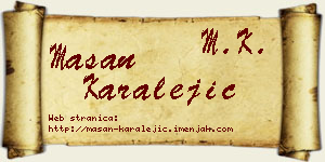 Mašan Karalejić vizit kartica